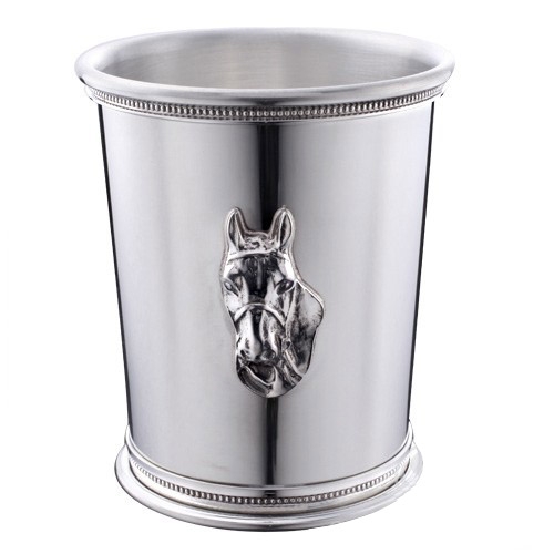 Pewter Julep Cup With Horsehead  10 oz
Pewter

Care & Use:  Pewter

Wash your pewter in warm water, using mild soap and a soft cloth. Dry with a soft cloth. Your pewter should never be exposed to an open flame or excessive heat. Store your pewter trays flat, cups upright, etc. to prevent warping. Do not wrap pewter in anything other than the original wrapping to prevent scratching. Never wrap pewter in tissue paper, as fine line scratching will occur. Never put pewter in a dishwasher. Hand wash only.

Interested in stock availability or special ordering items? Looking to order in bulk or an order that is personalized, wrapped, and delivered? Contact us any time with your questions.

