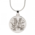 Hand-Engraved Sterling Silver Disc Pendant - Large