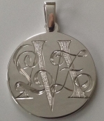 Hand-Engraved Sterling Silver Disc Pendant - Large