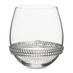 Dean Stemless Wine This sturdy yet simple mouth-blown stemless wine glass offers a versatile shape encircled with glass rope detail.