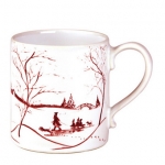 Country Estate Winter Frolic Ruby  Mug Made in Portugal and is oven, microwave, dishwasher and freezer safe. 