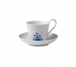 Blue Mega High Handle Tea Cup and Saucer