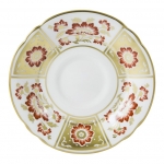 Derby Panel Red Tea Cup Saucer Fine bone china saucer to accompany the coordinating tea cup. A beautifully traditional design featuring tranquil flowers and foliage in red decoration set against alternating panels of pristine white and gleaming 22 carat gold. A perfect choice for a special occasion to mix with other time-honored patterns. 