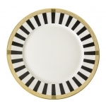 Satori Black Dinner Plate Flat rim shape, this contemporary dinner plate is an ideal finishing touch for a modern tablescape. Using a symmetrical pattern in this contemporary design with an inspired interpretation representing longevity in wishing a harmonious and unified life, exemplifying a mixture of cultures and traditions which advocates the idea of western culture meeting east in offering a luxurious style to suit any fine dining experience. 