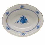 Chinese Bouquet Blue Oval Vegetable Bowl 