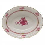 Chinese Bouquet Raspberry Oval Vegetable Dish 10\ 10\ Length x 8\ Width








