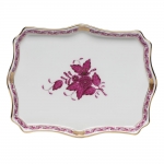 Chinese Bouquet Raspberry Small Tray 7 1/2\ 7.5\ X 5.5\




