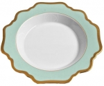 Anna\'s Palette Aqua Green Rim Soup Plate 