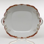 Princess Victoria Rust Square Cake Plate with Handles 9 1/2\ 9.5\ Square