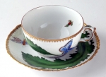 Green Leaf Tea Cup and Saucer 