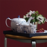 Blue Fluted Plain Tea Pot