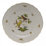 Rothschild Bird Service Plate, Motif #6 Many connoisseurs consider this pattern, first created in 1850 for the Rothschild family of Europe, to be the epitome of hand painting on porcelain. Twelve different motifs portray a 19th century tale about Baroness Rothschild, who lost her pearl necklace in the garden of her Vienna residence. Several days later it was found by her gardener, who saw birds playing with it in a tree.