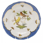 Rothschild Bird Blue Border Dessert Plate, Motif #6 