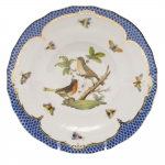 Rothschild Bird Blue Border Dessert Plate, Motif #8 