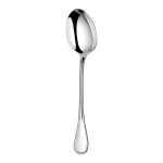 Perles Silver Plated Serving Spoon This silver plated serving spoon in the Perles pattern is ideal for serving meat and vegetables. Serving utensils are sized to the collection\'s platters so they do not fall into the food. The Louis XVI-style Perles pattern, which features a single delicate line of beading reminiscent of a classic pearl necklace, was introduced in 1876.