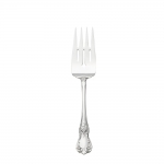 Old Master Sterling Cold Meat Fork This graceful pattern designed by master silversmith Horold E. Nock is styled in the Old Victorian tradition, with refined lines and a restrained decoration popular in the early Victorian era. Introduced in 1942, it features a distinctive violin-shaped handle, a crown of curling leaves, a center rosette with tapering tendrils, and scrolls and flutes along the handle. The classic design is exceptionally versatile, suiting many styles of decor and any dining occasion from family meals to holiday celebrations. 

Polish your sterling silver once or twice a year, whether or not it has been used regularly. Hand wash and dry immediately with a chamois or soft cotton cloth to avoid spotting.
