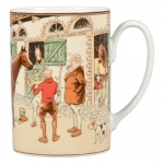 Steeplechase Mug Another charming exclusive from L.V. Harkness, taken from antique prints found in a favorite print shop in Paris.  The perfect pattern for casual entertaining, equestrian enthusiast or not!