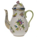 Queen Victoria Blue Coffee Pot with Rose 8.5\ Height
36 Ounces
