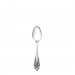 Grande Baroque Sterling Teaspoon Styled in the lavish Baroque manner, this highly collectible pattern is our best seller. Introduced in 1941, it captures classic symbols of the Renaissance in the exquisitely carved pillar and acanthus leaf curved as in nature. The sculptural, hand-wrought quality is evident in the playful open work and intricate, three-dimensional detail, which carries to the functional bowls and tines, and is apparent whether viewed in front, back, or profile. Perfect for traditional and formal settings.

Polish your sterling silver once or twice a year, whether or not it has been used regularly. Hand wash and dry immediately with a chamois or soft cotton cloth to avoid spotting.