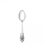 Grande Baroque Sterling Place Spoon Styled in the lavish Baroque manner, this highly collectible pattern is our best seller. Introduced in 1941, it captures classic symbols of the Renaissance in the exquisitely carved pillar and acanthus leaf curved as in nature. The sculptural, hand-wrought quality is evident in the playful open work and intricate, three-dimensional detail, which carries to the functional bowls and tines, and is apparent whether viewed in front, back, or profile. Perfect for traditional and formal settings.

Polish your sterling silver once or twice a year, whether or not it has been used regularly. Hand wash and dry immediately with a chamois or soft cotton cloth to avoid spotting.