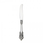 Grande Baroque Sterling Dinner Knife Styled in the lavish Baroque manner, this highly collectible pattern is our best seller. Introduced in 1941, it captures classic symbols of the Renaissance in the exquisitely carved pillar and acanthus leaf curved as in nature. The sculptural, hand-wrought quality is evident in the playful open work and intricate, three-dimensional detail, which carries to the functional bowls and tines, and is apparent whether viewed in front, back, or profile. Perfect for traditional and formal settings.

Polish your sterling silver once or twice a year, whether or not it has been used regularly. Hand wash and dry immediately with a chamois or soft cotton cloth to avoid spotting.