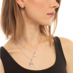Petite Pave White Sapphire Heart Necklace