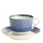 Blue Lace Tea Cup and Saucer Tea Cup: 2.75\ Width
Saucer: 3.5\ Width