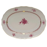 Chinese Bouquet Raspberry Oval Platter 15\ 15\ Length x 11.5\ Width




