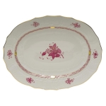 Chinese Bouquet Raspberry Oval Platter 17\ 17\ Length x 12.25\ Width


