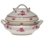 Chinese Bouquet Raspberry Tureen with Branch Handles 10\ 10\ Height
4 Quarts




