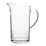 Al Fresco Isabella Acrylic Pitcher 10\ 8\ W x 10\ H
2.25 Quarts
Made of Acrylic, BPA free

Care:  Dishwasher safe, top shelf recommended; not oven, microwave or freezer safe
Not suitable for hot contents
Imported