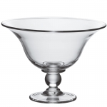 Hartland Large Bowl 12 1/2\ 8.5\ Height x 12.5\ Diameter
Capacity : 80 ounces

Hand-wash with warm water and mild detergent.

Not intended for use in microwaves or ovens.
Do not expose glass to extreme heat changes, such as filling with hot liquid or placing in the freezer. A shock in temperature can cause fractures.