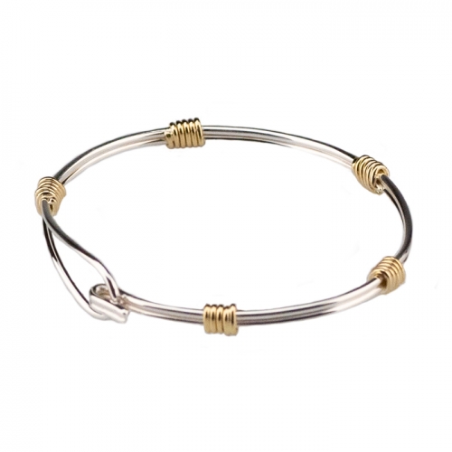 Elephant Hair Sterling Silver and Gold Bracelet | LV Harkness & Company