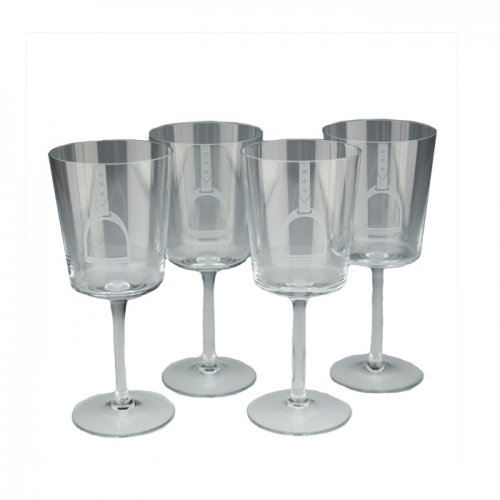 LVH Stirrup Water Glasses - Set of 4 3.5\ x 8.3\ H
Set of 4 glasses

Includes personalization, choose a monogram, or letters in script or block.  
