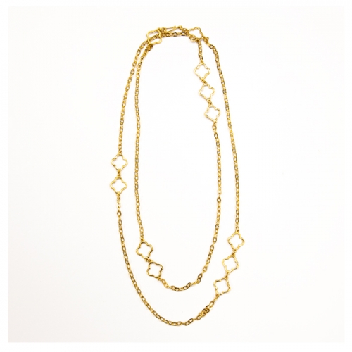 Gold Clover Link Necklace