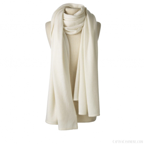 Ivory Cashmere Travel Wrap | LV Harkness & Company