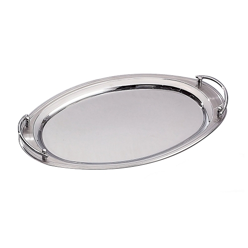 Oval Tray with Handles 22\ 22\ Length x 13\ Width 
Silver Plate