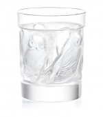 Owl Old Fashion Tumbler Clear crystal
Dimensions: H 3.94\ x D 3.11\ (H 10 cm x D 7,9 cm)
Volume: 8.12 oz (24 cl)
Handcrafted in France
Designed by Marie-Claude Lalique, 1995

WARNING: This product can expose you to chemicals including lead, which is known to the State of California to cause cancer and birth defects or other reproductive harm. For more information, go to www.P65Warnings.ca.gov
