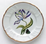 Old Master Tulips Yellow, Green, Purple and Blue Tulip Salad Plate 