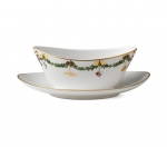 Star Fluted Christmas Gravy Boat with Stand 14.5 Ounces