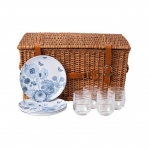 Field of Flowers Chambray Picnic Basket 