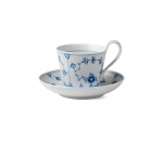 Blue Fluted Plain High Handled Cup and Saucer
