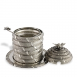 Pewter Bee Hive Honey Pot with Spoon