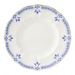 Grenville Bread and Butter Plate  Perfectly round, this side or cake plate is an ideal finishing touch for sophisticated dining. Recognized as a traditional pattern but suited to the more contemporary style, the Grenville design allows you to appreciate the translucency and delicacy of the fine bone china. The pattern features a gently fluted body creating an impression of timeless English elegance with the color being traditional mazarine blue giving a soft and restrained feel following a firing deep into the glaze. 
