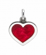Red Enamel Heart Pendant with chain