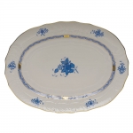 Chinese Bouquet Blue Oval Platter 15\ 15\ Length x 11.5\ Width