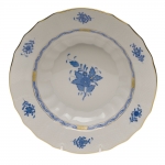 Chinese Bouquet Blue Rim Soup  The popular Oriental-inspired design originally named \Apponyi Flowers\ is particularly striking in the solid blue coloration, enhanced by accents of 24kt gold throughout. 