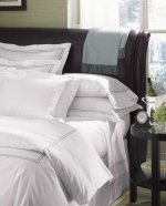 Grande Hotel White/Taupe Full/Queen Flat Sheet