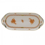 Chinese Bouquet Rust Sandwich Tray 14 1/2\ 14.5\ x 6\ 


