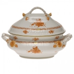 Chinese Bouquet Rust Tureen with Branch Handles 10\ Height
4 Quarts


